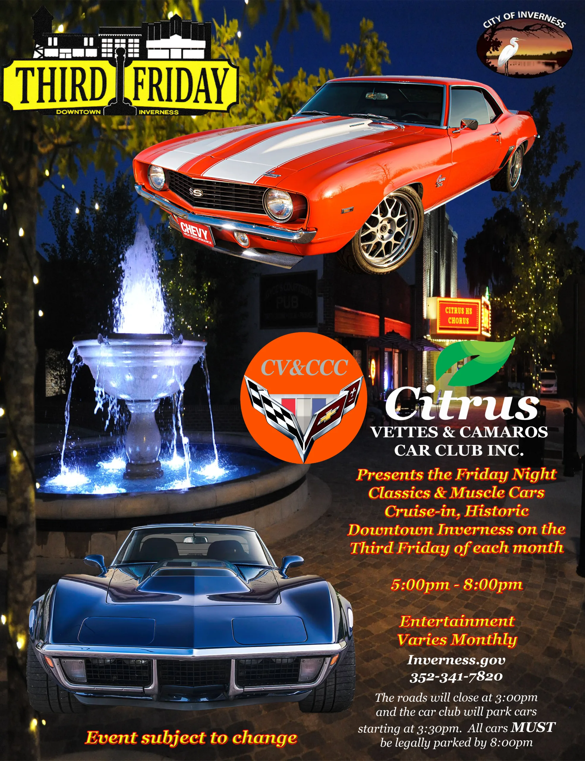 Friday Night Classics and Muscle Cars CV&CCC Log0